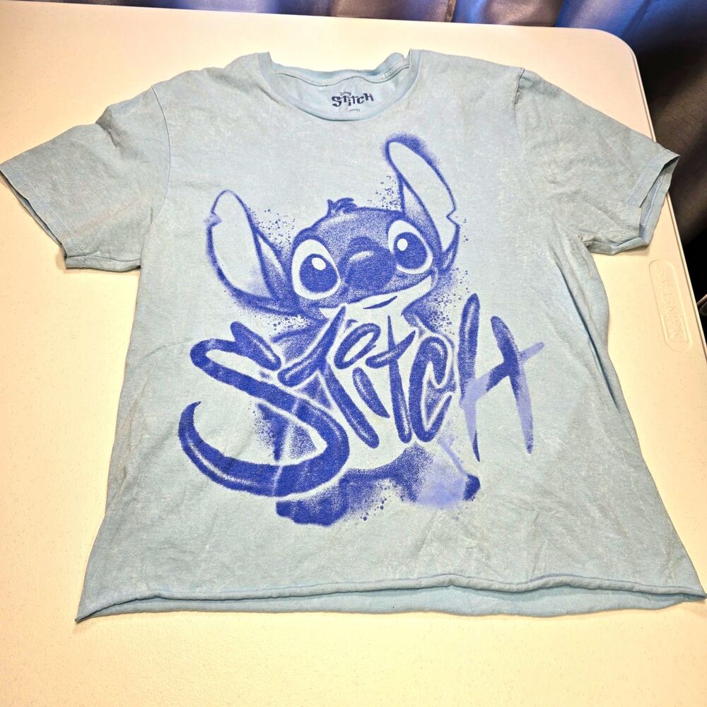 Disney Lilo & Stitch Stitch Graphic T-Shirt Blue/Purple Adult Size M